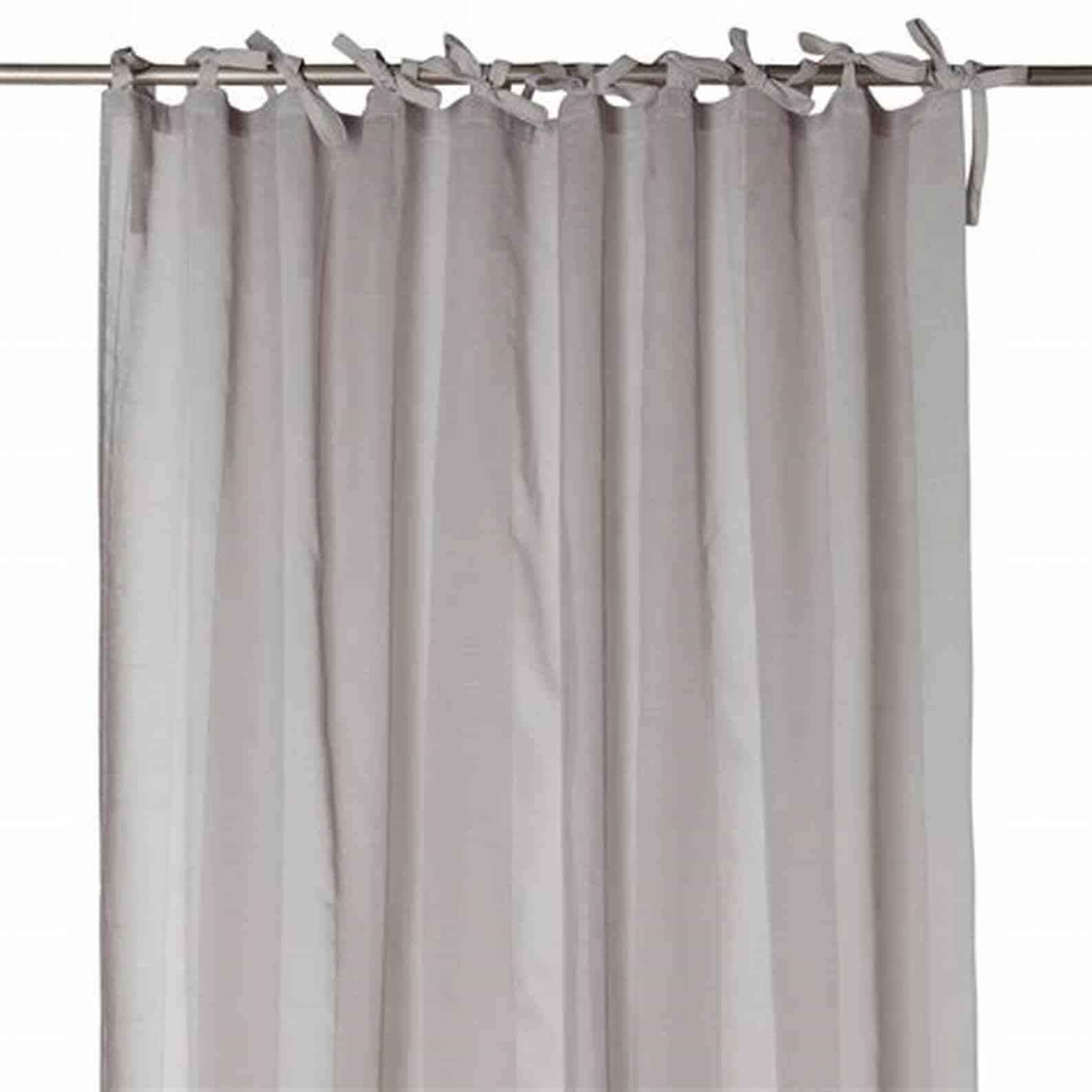 RIDEAU NOUETTES PUR LIN GRIS